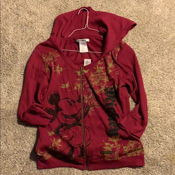 NWT L Walt Disney Mickey 3/4 sleeve zip up… - Picture 3 of 7